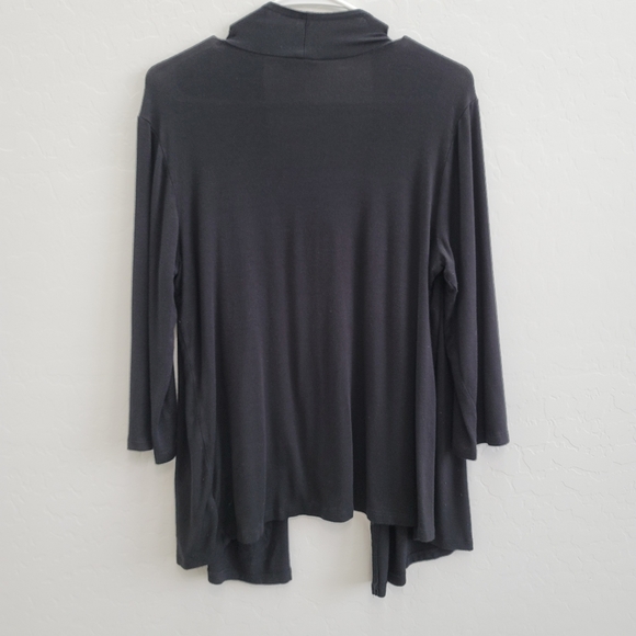 Christopher Banks Black Blouse Top with Faux Cardigan Women's Size Medium - Picture 3 of 13